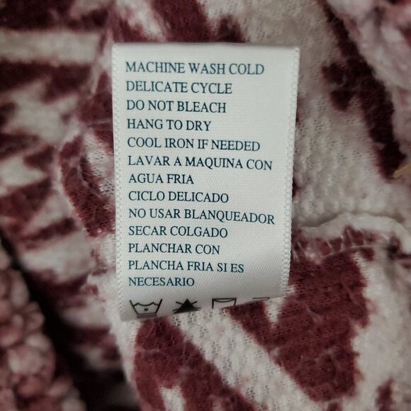 Cuddly Sherpa 1/4 Zip Burgundy and White Pull Over Fleece Jacket - Picture 6 of 6